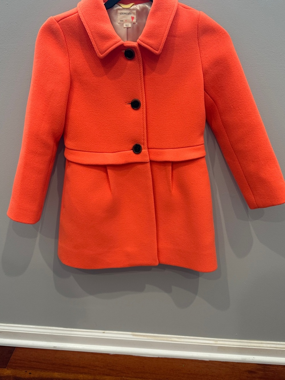 J. Crew Girls' Bright Orange Pea Coat